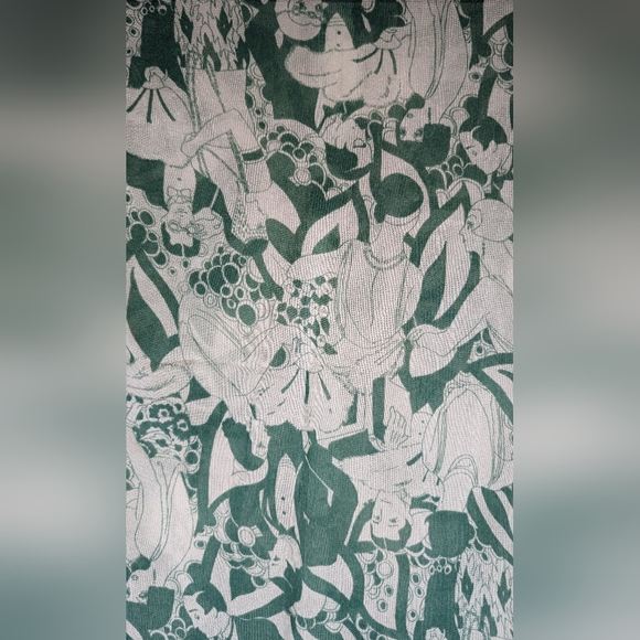 Vintage 70's Flapper Girl Dinner Party Button Up Shirt w/ Dagger Collar - Picture 6 of 6